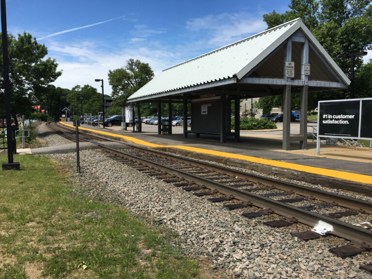 Roslindale Village station, in the neighborhood of incoming Boston economic chief Emily Knight.