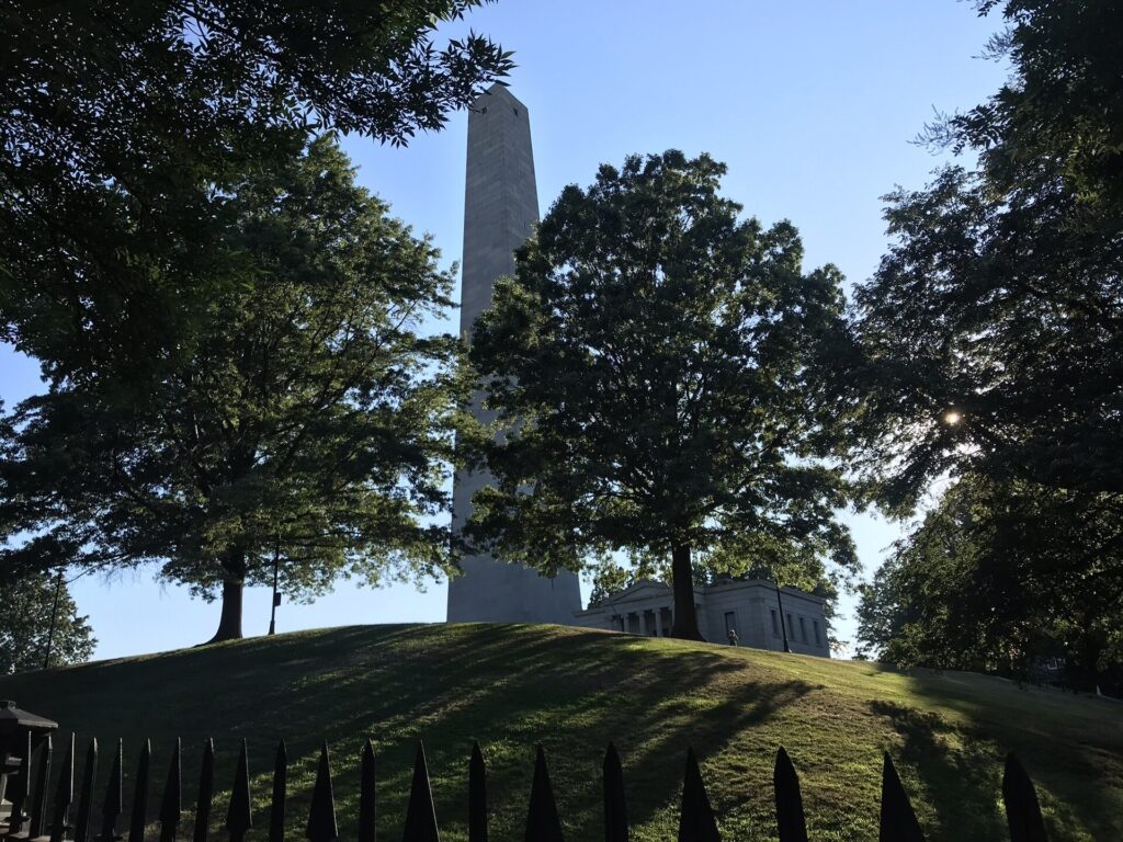 Monument Square district: Bunker Hill Monument in Charlestown. Archival neighborhood context, not a map of the proposed district.